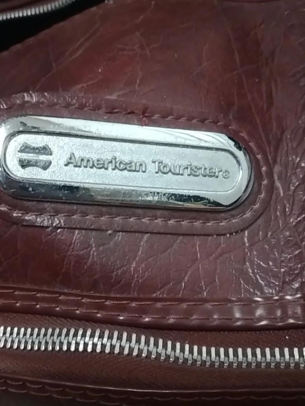 Vintage American Tourister Faux Leather Travel Duffel Bag Carry-on in Dark Red